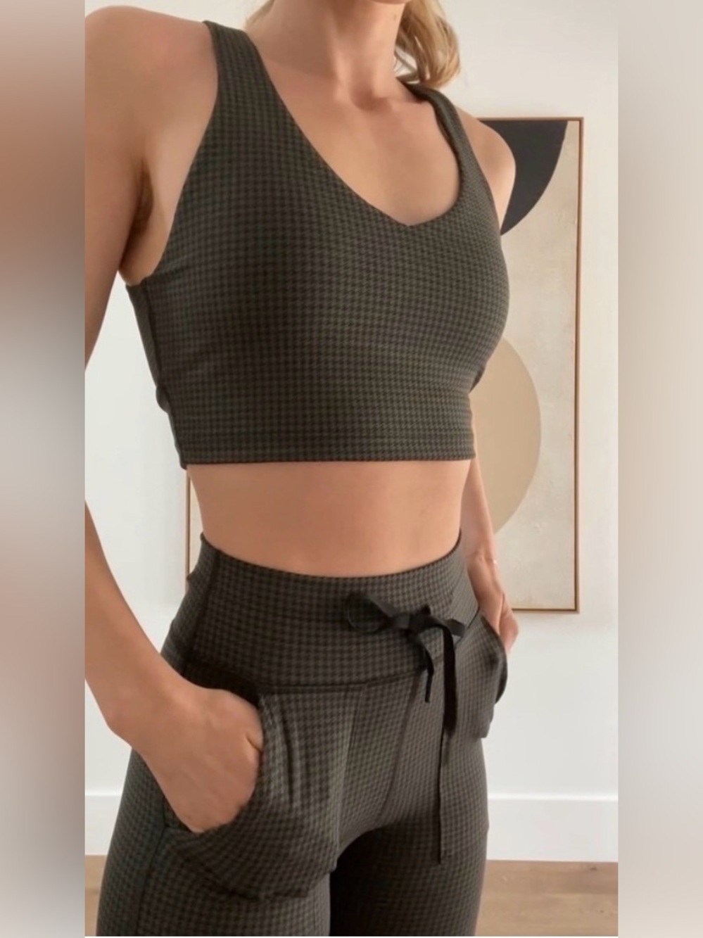 Aerie Mini Houndstooth Sports Bra